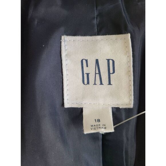 Gap Blazer‎ Women's Size 18 Navy Blue One Button Two Pockets Long Sleeve - Picture 2 of 4